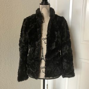 New H&M Black Faux Fur Jacket